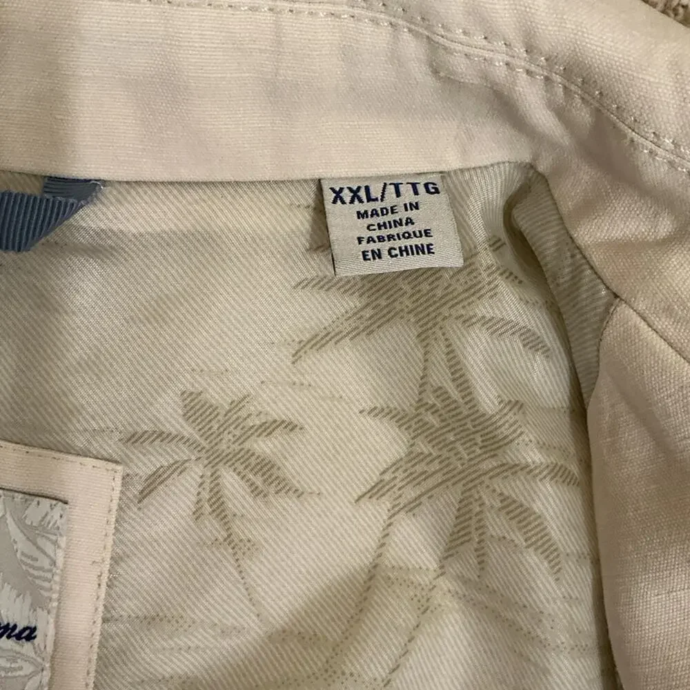 NWOT Tommy Bahama Monterey Blazer Silk Linen Sport Coat Tan Neutral Size XXL